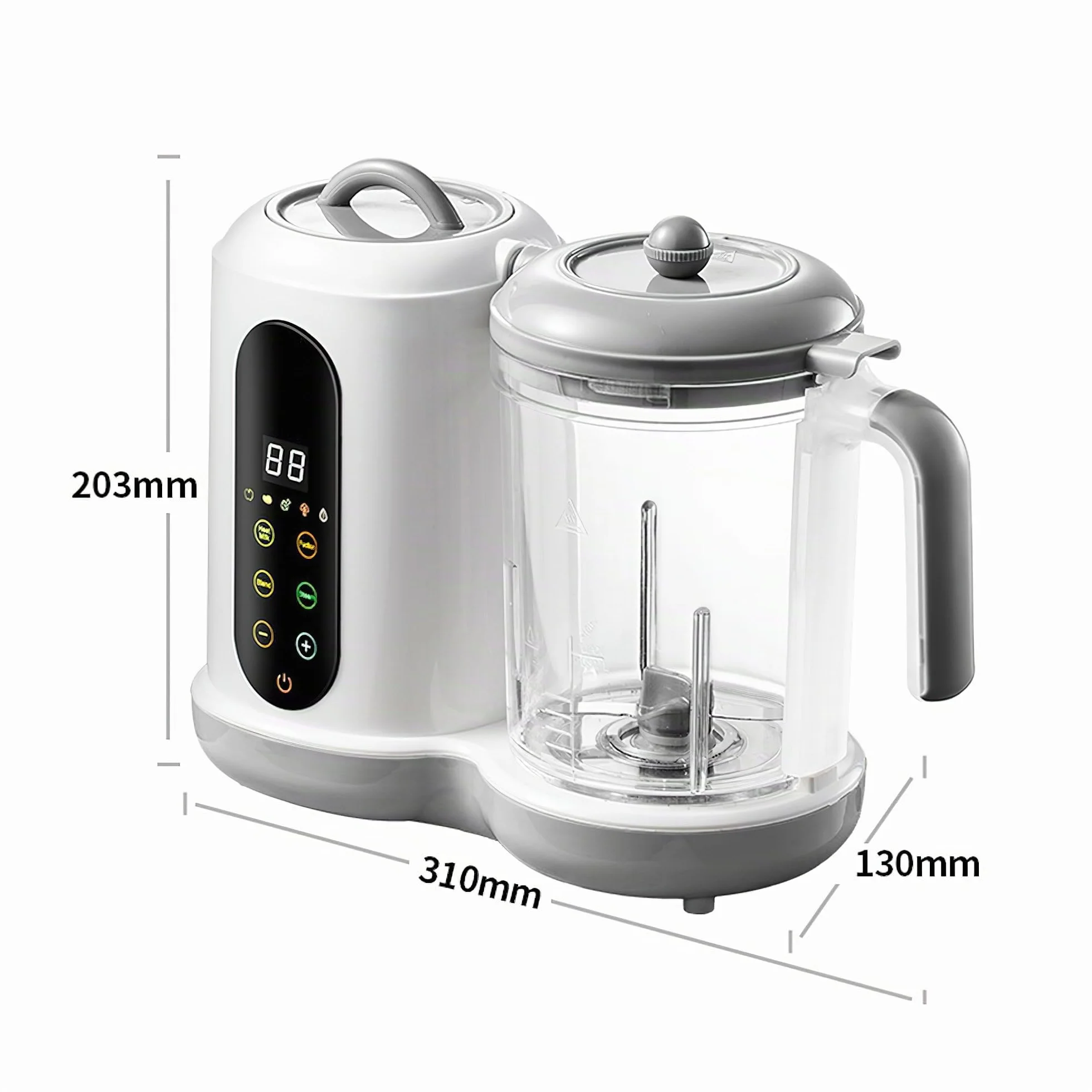 Frullatore per Bambini Cuocipappa Vapore 400ML, Pulizia Automatica, Schermo Touch