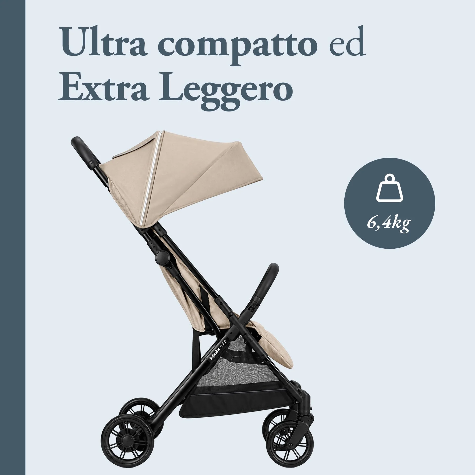 Inglesina Passeggino leggero Quid 2, 22kg, Compatto, Alpaca Beige