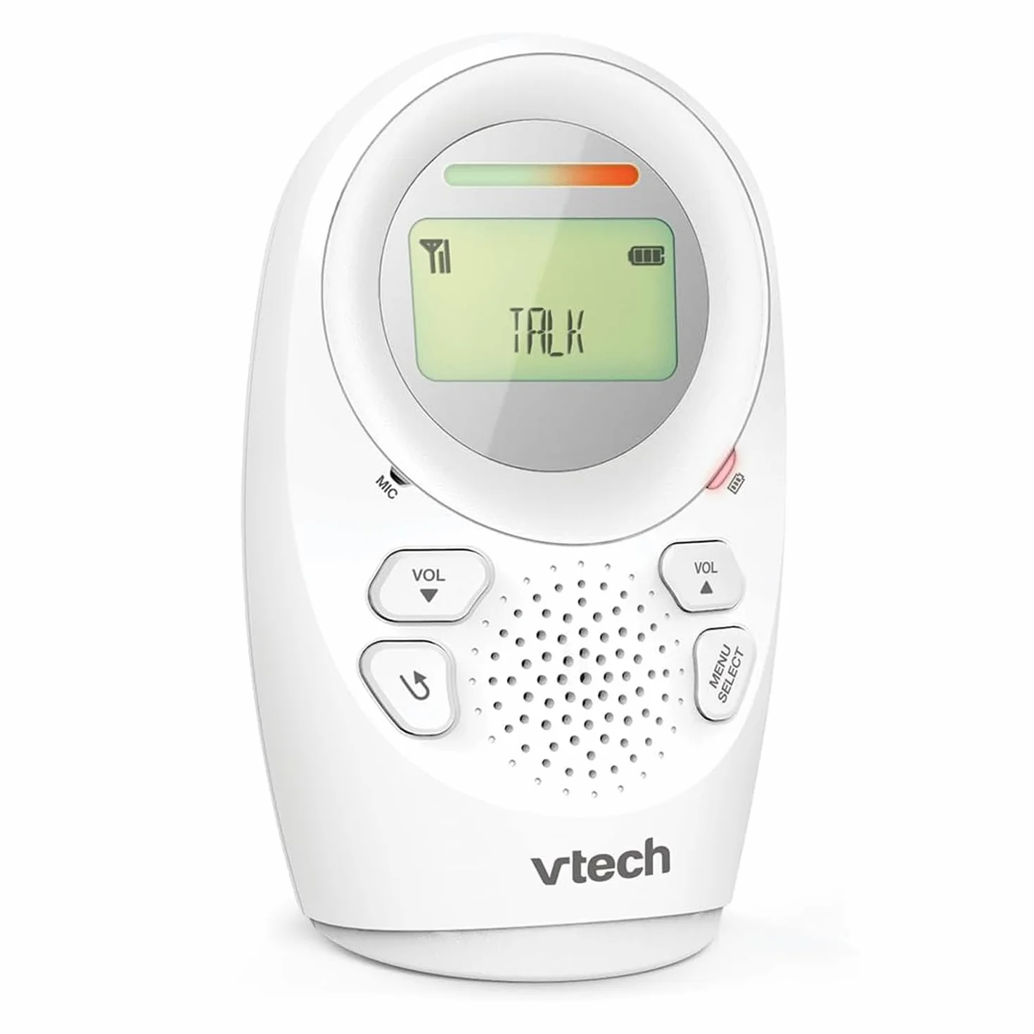 VTech BM1211 Monitor Audio per Bambini, trasmissione sonora chiara, lunga portata, controllo volume 5 livelli, luce notturna, funzione parlare, clip cintura
