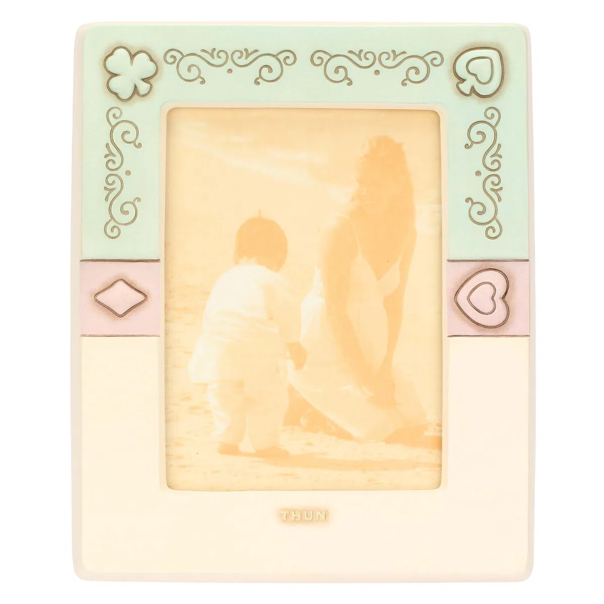 THUN Incanto di Primavera Portafoto in Ceramica, Grande, 20,6x2,7x24,9 cm