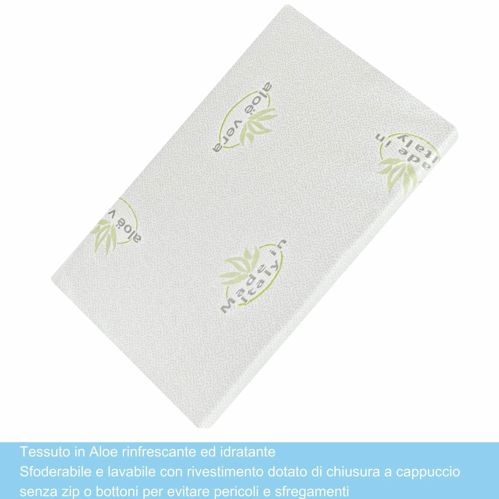 Babysanity Materasso Next To Me Aloe Sfoderabile Antisoffoco con Fori a Norma EN16890:2017 Chicco Lullago Kinderkraft Uno Jane Baby Side Cam Cullami Close To Me Brevi Nanna Oh Misure 83x50x6cm (Aloe)