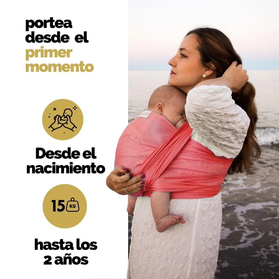 Amarsupiel | Fascia portabebe acquatico | Ergonomico e sicuro | Tessuto OEKOTEX traspirante | Ideale spiaggia e piscina | marsupio estivo fino a 20 kg