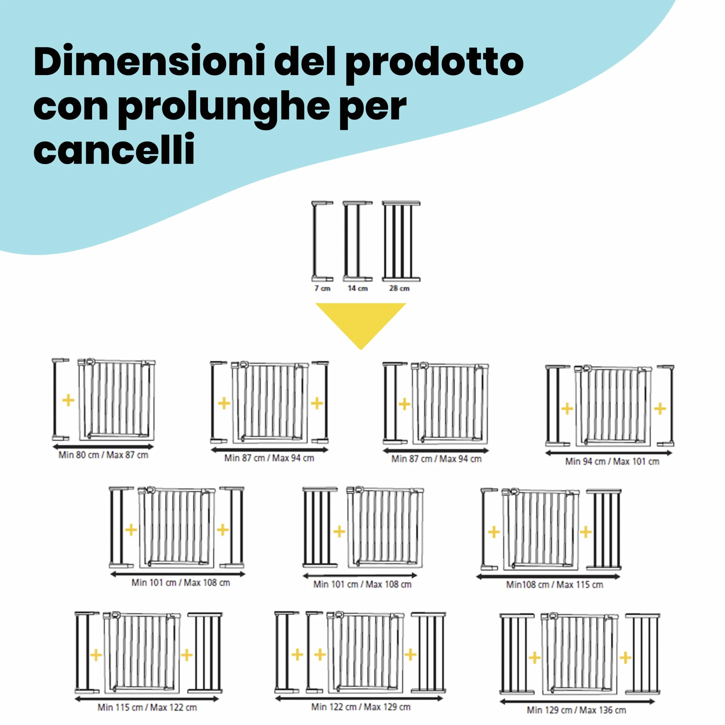 Safety 1st Auto Close Cancello di Sicurezza per Bambini, Chiusura Automatica, 73-80 cm, Estensibile fino a 136 cm, Metallo Bianco