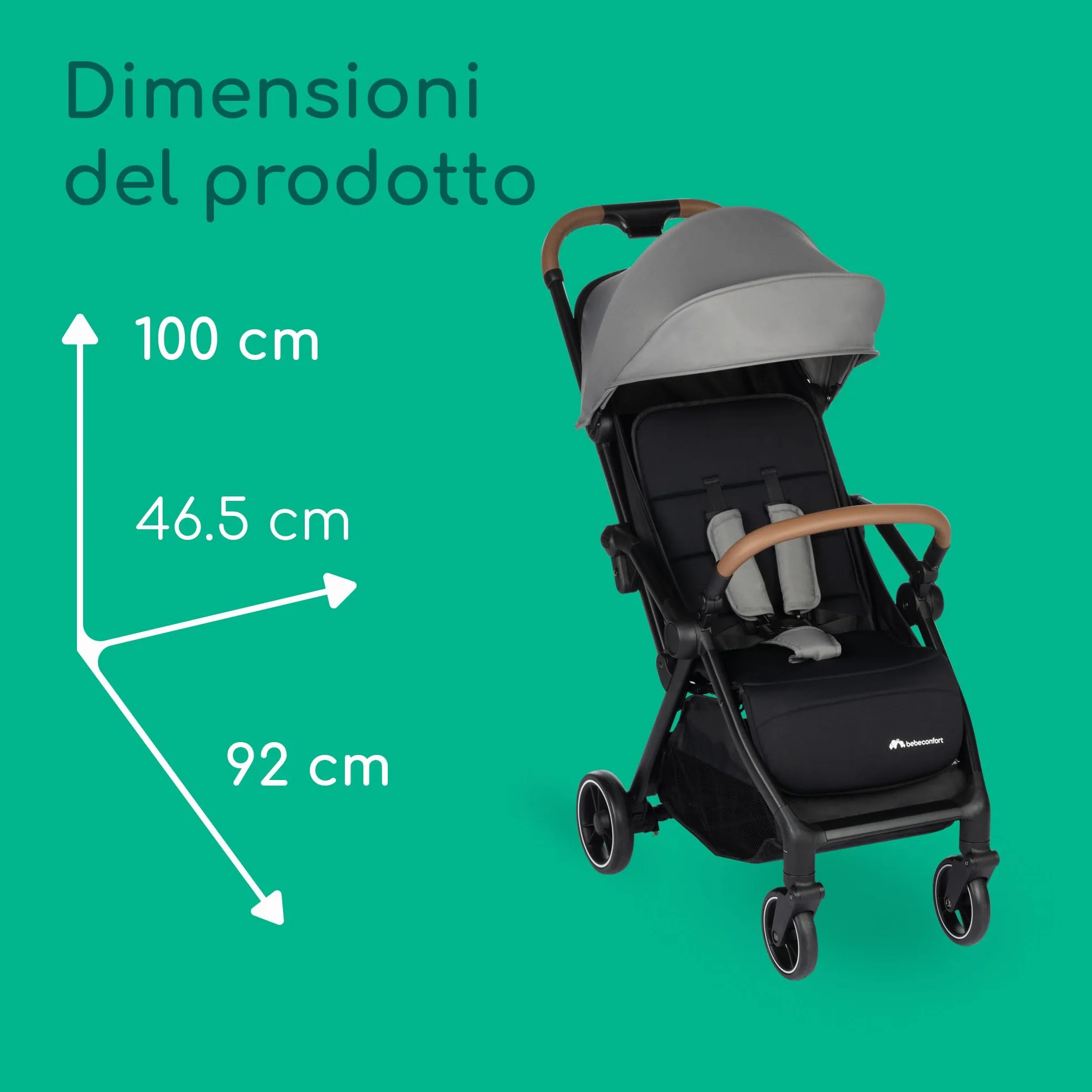 Bebeconfort Sunlite Passeggino leggero reclinabile pieghevole bambini 0-4 anni 22 kg 7,2 kg Tinted Grey