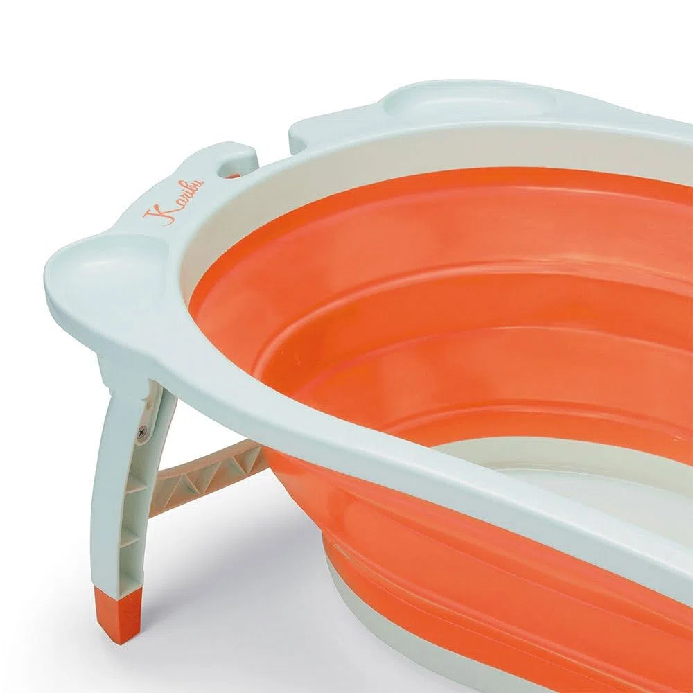 Foppapedretti Vaschetta da bagno Pieghevole Soffietto, Morbida, Comoda e Pratica, per bambini dalla nascita fino a 15 kg, Arancione