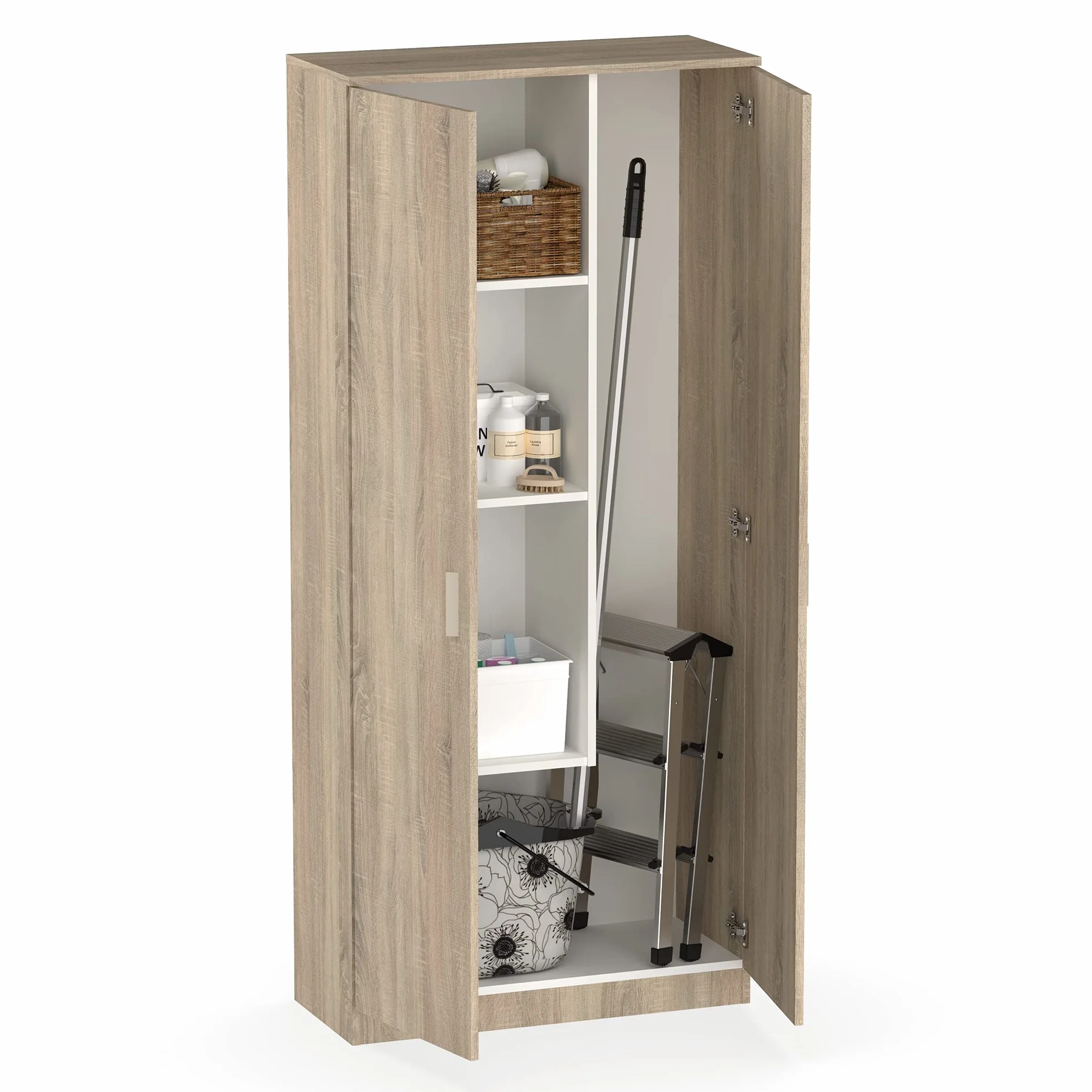 Armadio Scopiera Multiuso 2 porte Rovere Cambrian 180x80x35cm
