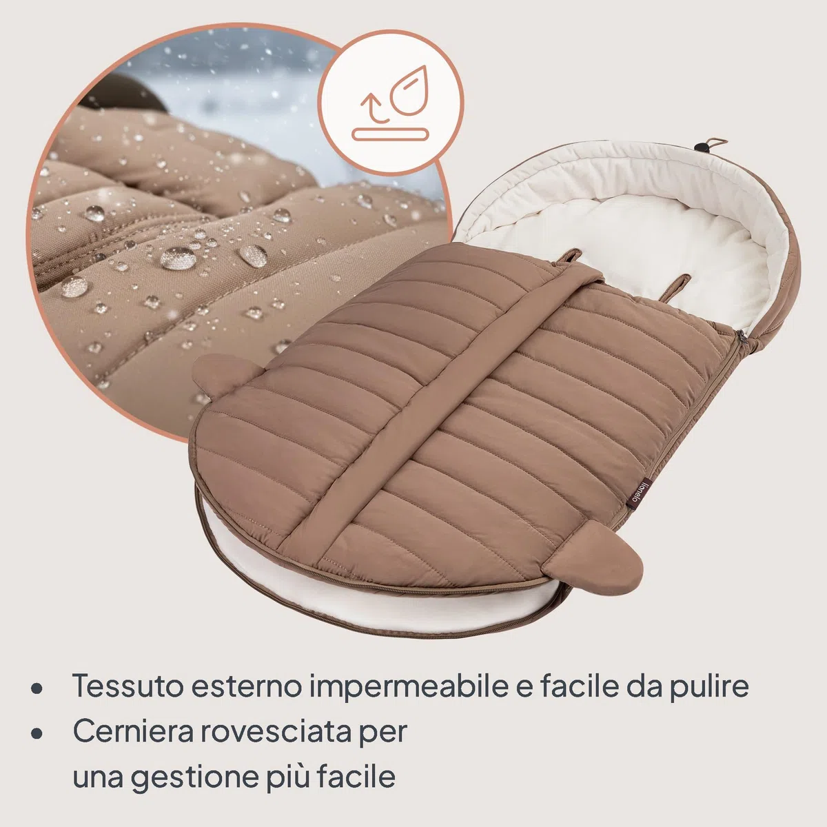 Lionelo Oli Sacco A Pelo Passeggino Invernale Universale Per Passeggino E Navicella, Cinture A 5 Punti, Impermeabile, Caldo, Cerniera, Lavabile In Lavatrice, Imbottitura Anallergica, 101 x 45 cm