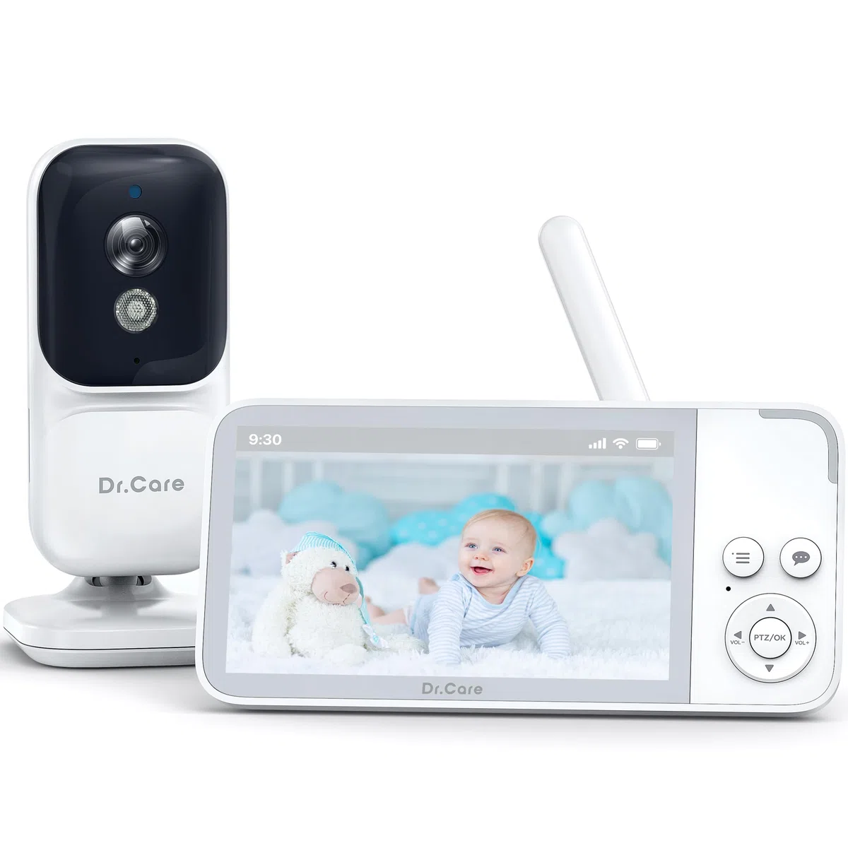 Dr.Care NeoView Baby Monitor Video e Audio, Schermo 3.5", Telecamera Bambini con Monitor, Audio Bidirezionale, Visione Notturna, VOX (Monitor 3.5" con 1 Telecamera)