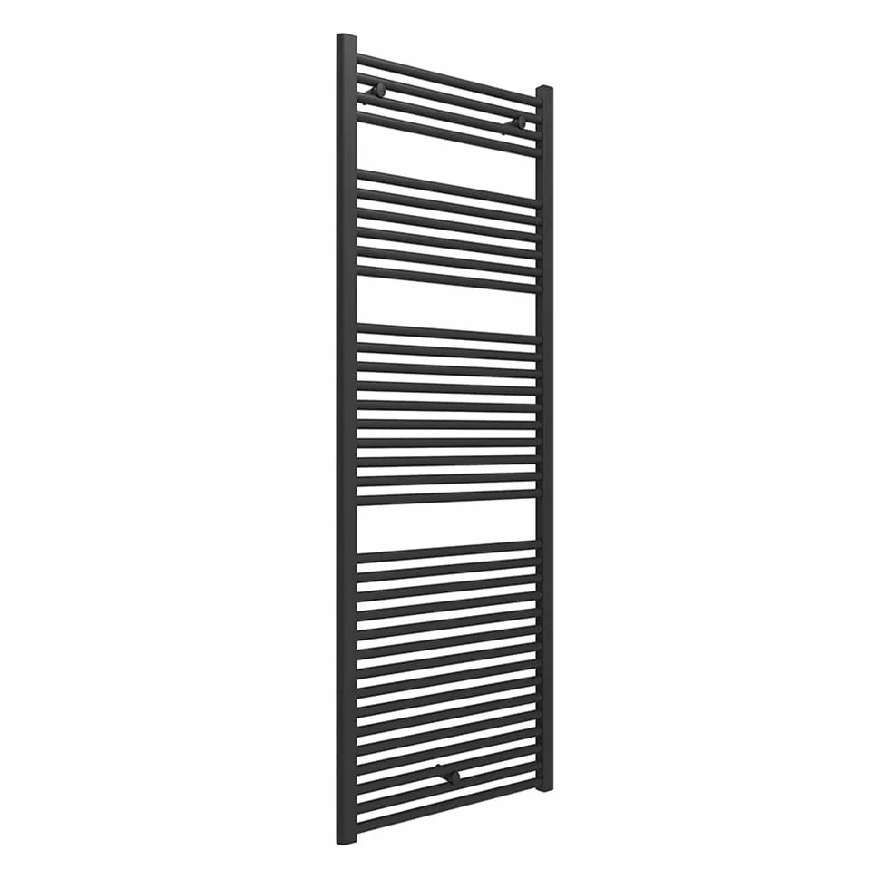 Termoarredo scaldasalviette 500x1703 interasse 45 cm acciaio nero opaco 25 tubi 22 mm