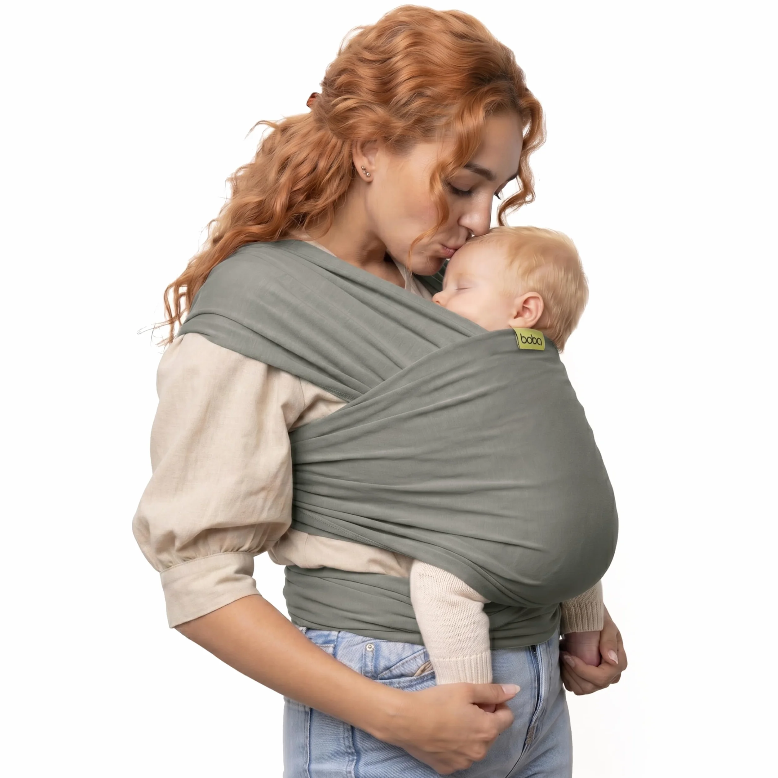 Boba Wrap - Fascia Elastica Porta Bebè Neonato, Portabimbo Facile da Indossare (Grey)