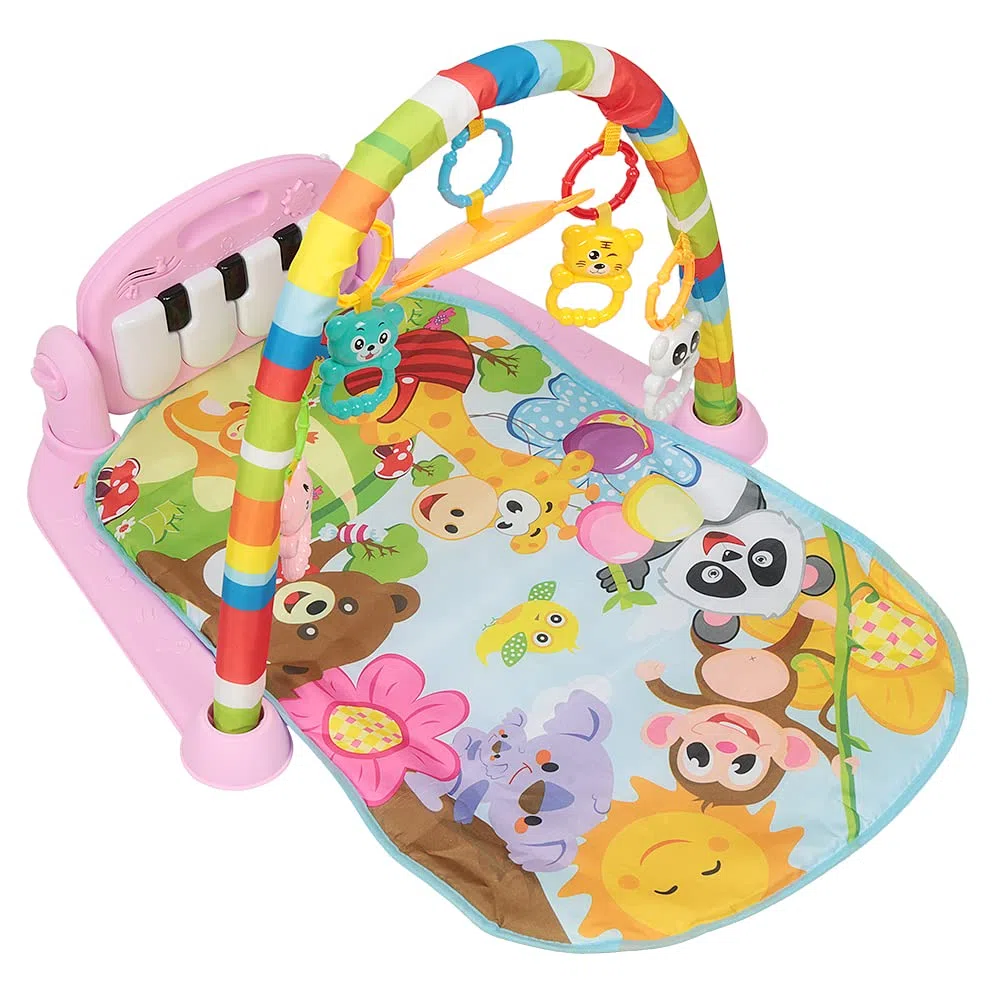 HUOLE 5 in 1 Baby Gyms Play Mats con Giocattoli Colorati e Musica Deluxe Gym, Baby Play Mat Ottimo per Imparare e Giocare Durante Il Tempo Sveglio, Baby Playmat Activity Play Gym per 0-36