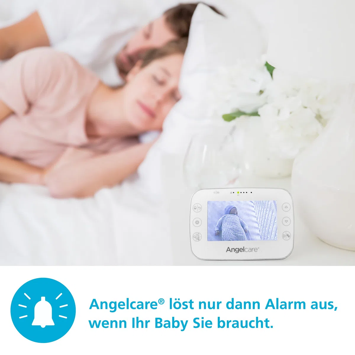 Angelcare SmartSensor Pro 3, monitoraggio 3 in 1: video + audio + movimento con sensori wireless, visualizzazione della temperatura ambiente
