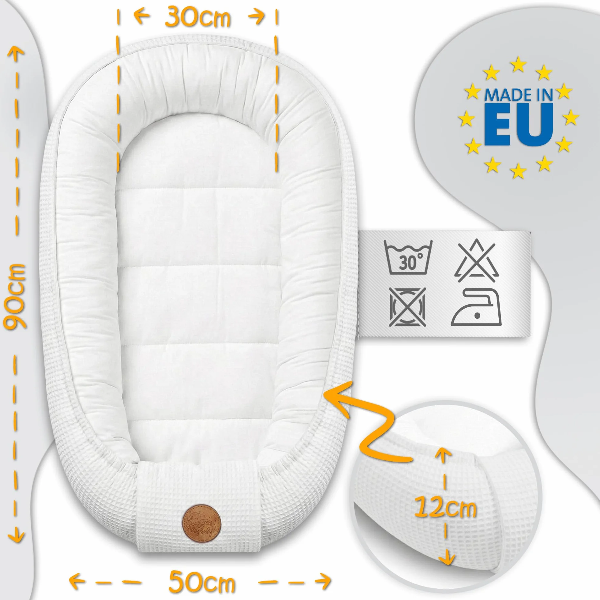 Riduttore lettino neonato 50x90cm nido baby nest antisoffoco culla pod Giraffe