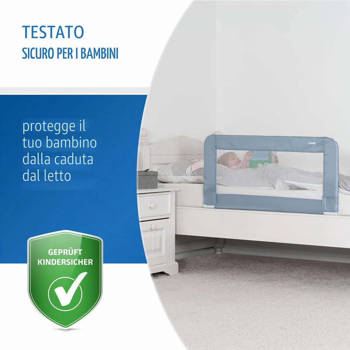 Reer Sleep'n Keep 45111 - Paracolpi per lettino, lunghezza 150 cm, colore: Blu