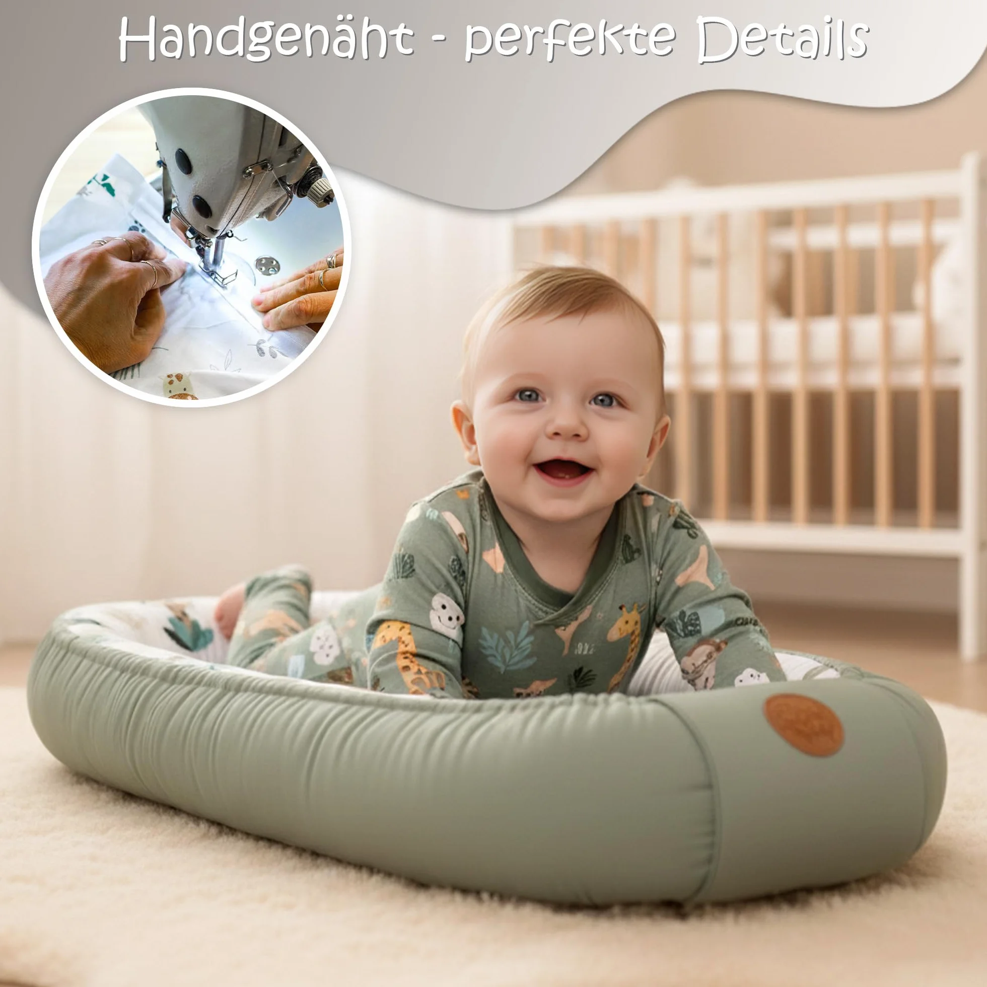 Riduttore lettino neonato 90x50 cm baby nest trasportabile nido culla pod cocoonababy babynest antisoffoco Gufi Grigio Chiaro