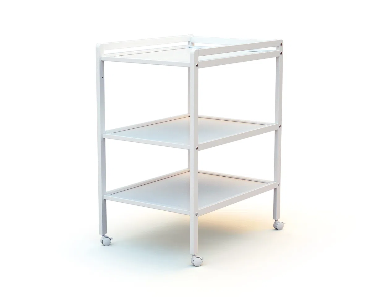 AT4 - Fasciatoio 2 prateleiras ESSENTIEL legno ESSENTIEL - Bianco - 54 x 74 x 94 cm