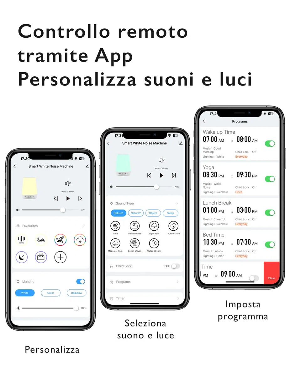 Momcozy Macchina del Rumore Bianco,Macchina del Suono per Bambino Adulto,34 Suoni Lenitivi,White Noise Machine Luce a 7 Colori,Macchina Rumore Bianco Telecomando APP, Funzione di Temporizzazione