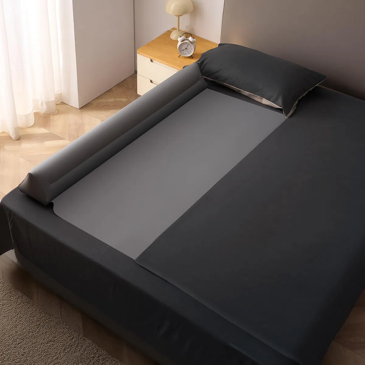 VEVOR Paracolpi per Letto per Bambini Piccoli, 1323 x 690 x 160 mm di Protezione per Letto Gonfiabile con Aletta di Sicurezza Paracolpi Antiscivolo in TPU, Letti Leggero e Portatile 2 Pezzi