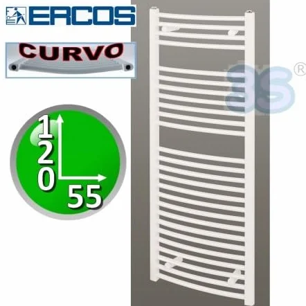 Ercos Tekno Scaldasalviette curvo bianco cm 120x55 interasse 50