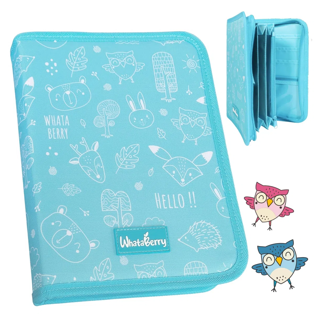 Porta documenti gravidanza e neonato – Porta libretto sanitario pediatrico, organizzazione rapida dei documenti essenziali per famiglia e viaggio – 16 scomparti, portatile – Blu Turchese 26×19×3cm
