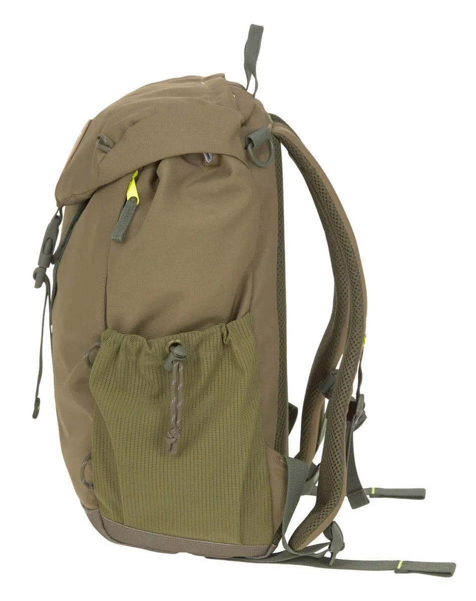 LÄSSIG Zaino fasciatoio borsa per pannolini con fasciatoio zaino da trekking attacco per carrozzina portabiberon Prodotto in modo sostenibile/Outdoor Backpack olive, oliva