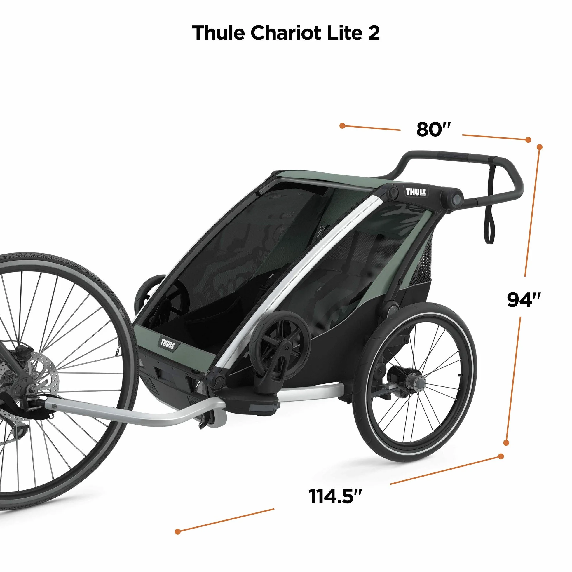 Thule Chariot Lite, Rimorchio asseggino, Agave, Sex-Adulto, Agave., Uni