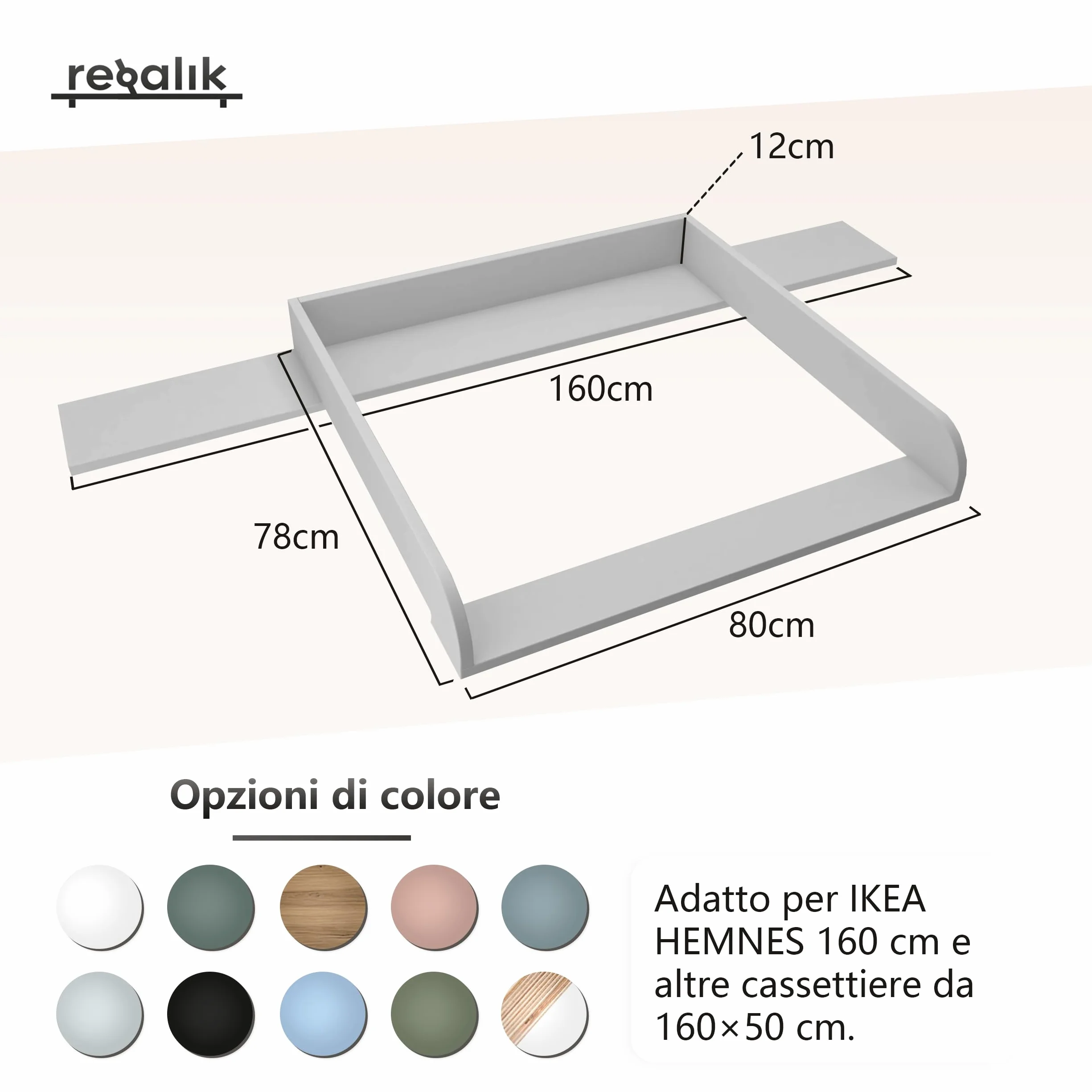 Ikea Materassino per fasciatoio 50 x 160 cm Bianco