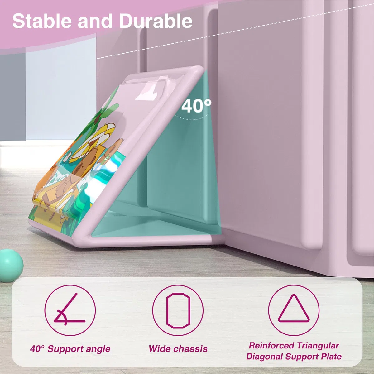 Vasca da bagno pieghevole portatile per bambini, 75 x 45 x 25 cm, adatta per 0-6 anni, rosa/verde menta (rosa)