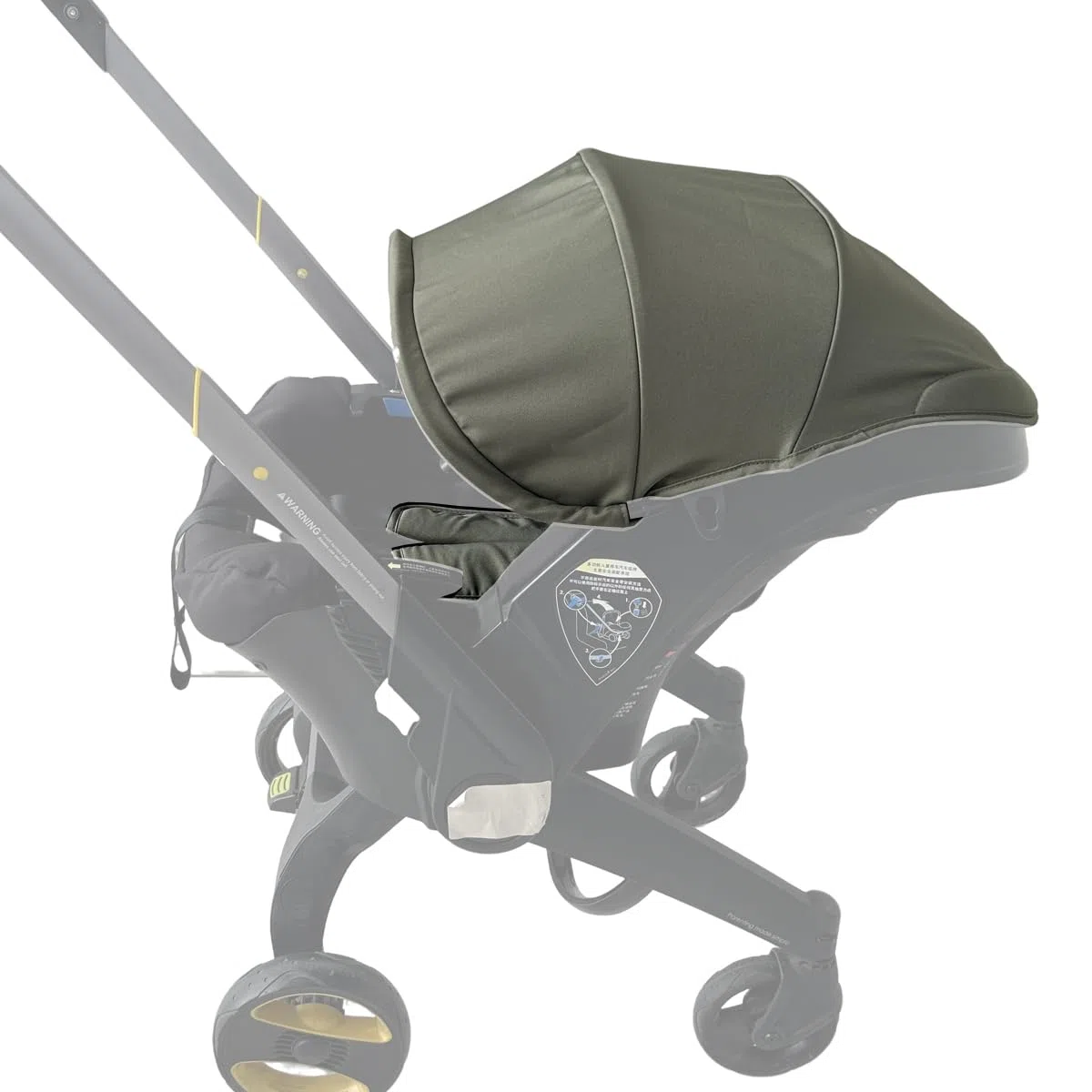 Tettuccio di ricambio per passeggino Doona X/Doona+/Doona i, parasole estensibile a 4 segmenti, lavabile in lavatrice, accessori per passeggino con spalline (verde oliva, per Doona+/i)