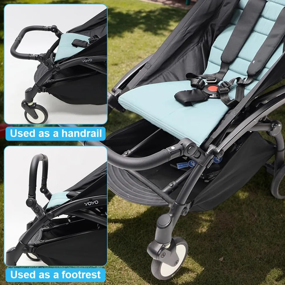 Bracciolo Per Passeggino, 37x25cm Universale Passeggino Paraurti Bar, Barra Paraurti Per Passeggino, Maniglione Per Passeggino Regolabile E Rimovibile, Passeggino Parti Accessori(Nero)
