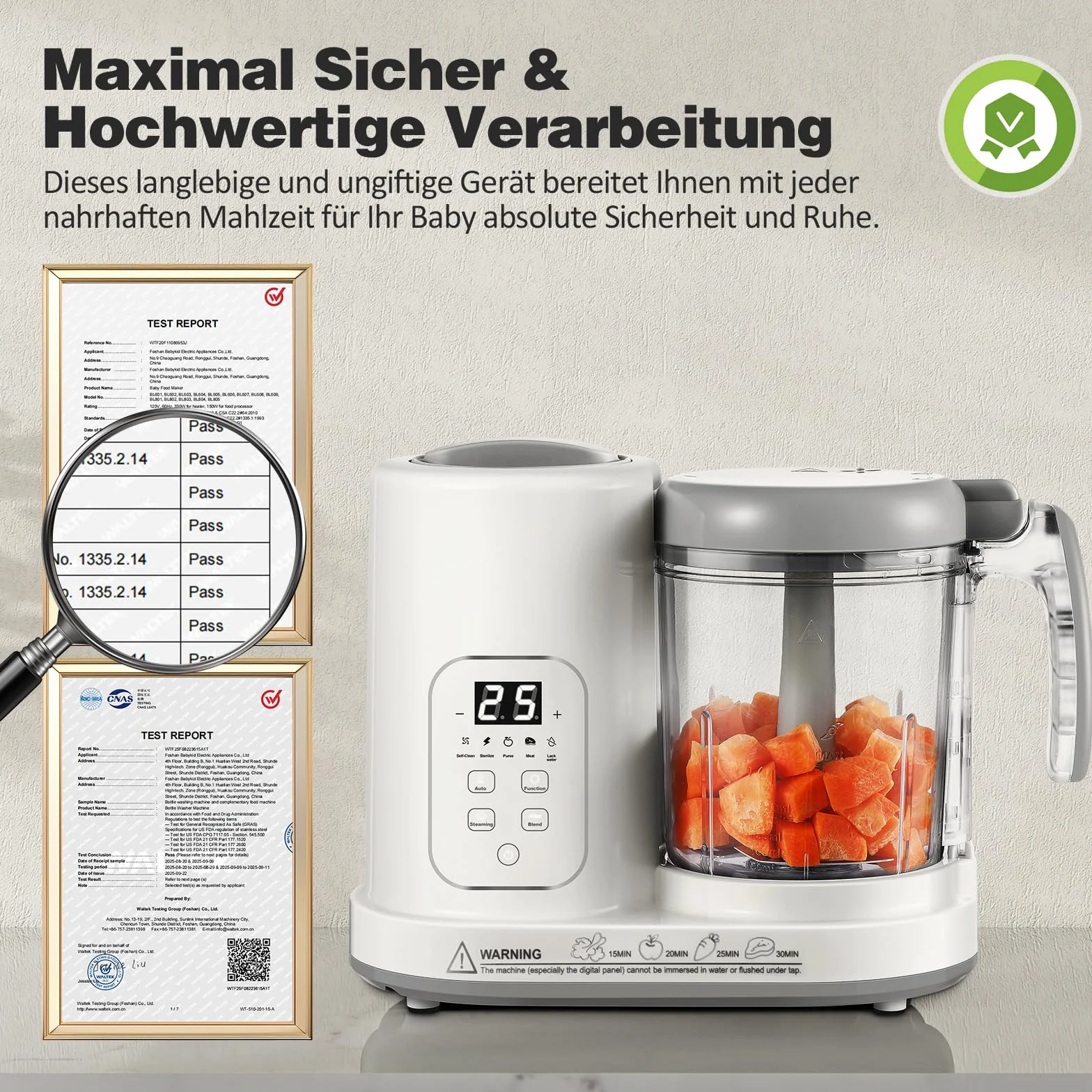 TopStrong Omogeneizzatore per Neonati Baby Food Maker Vapore Mixer Pulizia Automatica Riscalda Scongela