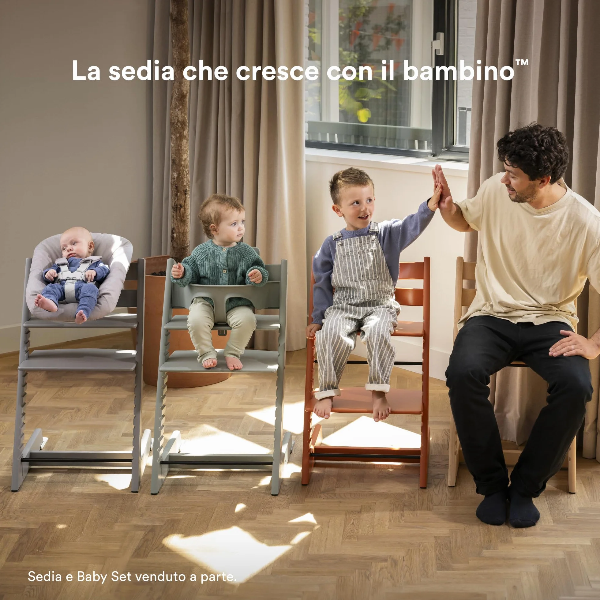 Stokke Tripp Trapp Newborn Set Grigio - Sedia per Neonati fino a 9 kg Compatibile con Tripp Trapp