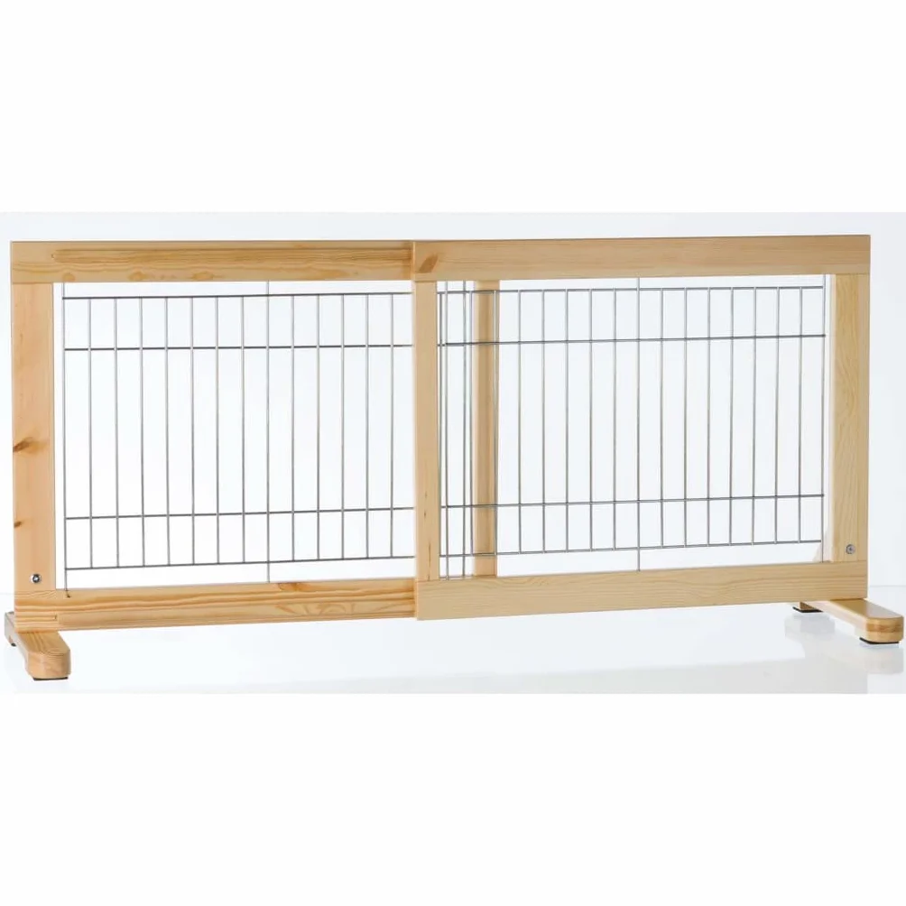 TRIXIE Cancelletto di sicurezza per cuccioli e cani piccoli in pino – Larghezza regolabile 65–108 cm – Marrone 65–108 × 50 cm