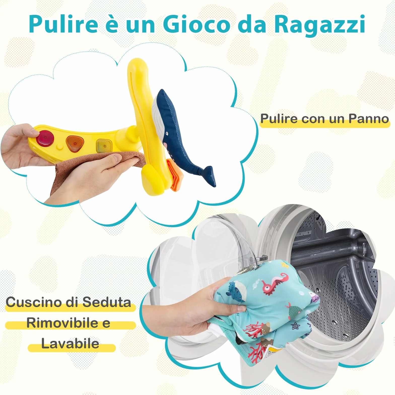 COSTWAY Jumperoo per Bambini, Centro Attività Saltella con Altezza Regolabile, Sedile Girevole 360°, Luci e Suoni, 6+ Mesi, Azzurro