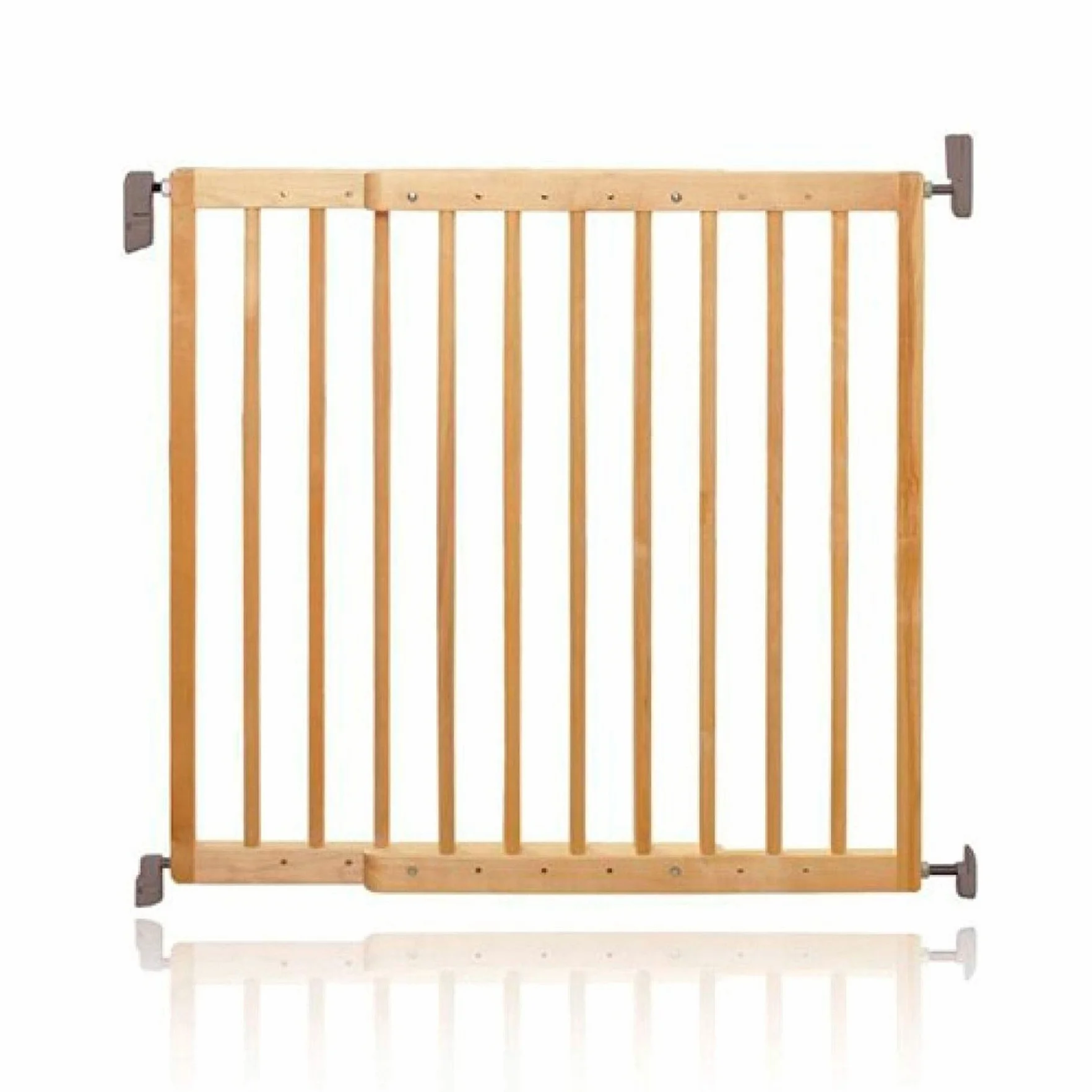 Munchkin Lindam Cancello per Scale Estensibile in Legno per Bambini e bebe, Cancello di sicurezza per bambini in legno , Facile da installare, senza viti , 63.5-106 cm , Legno
