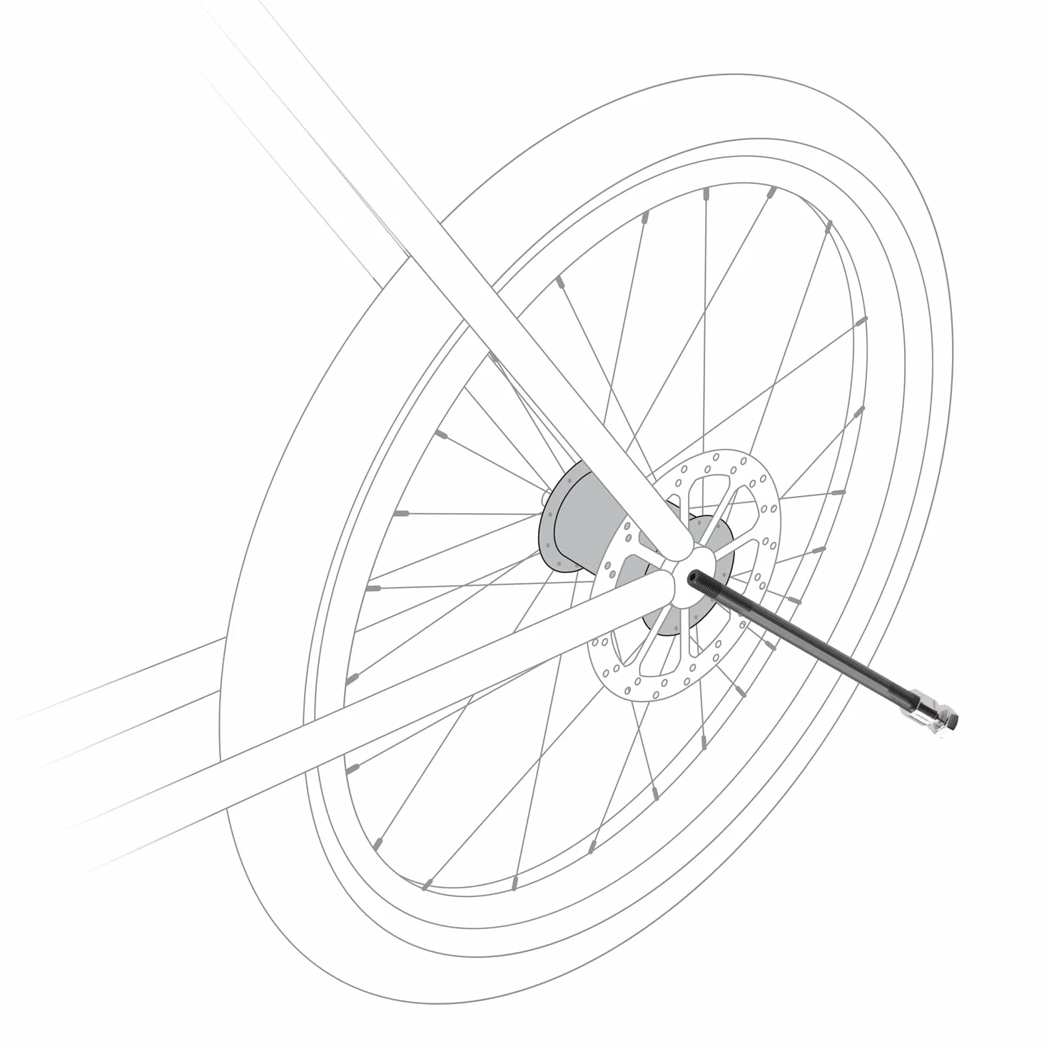 Cybex Perno passante per rimorchio per bici 12 mm, 169-184 mm (M12 x 1.0), Nero