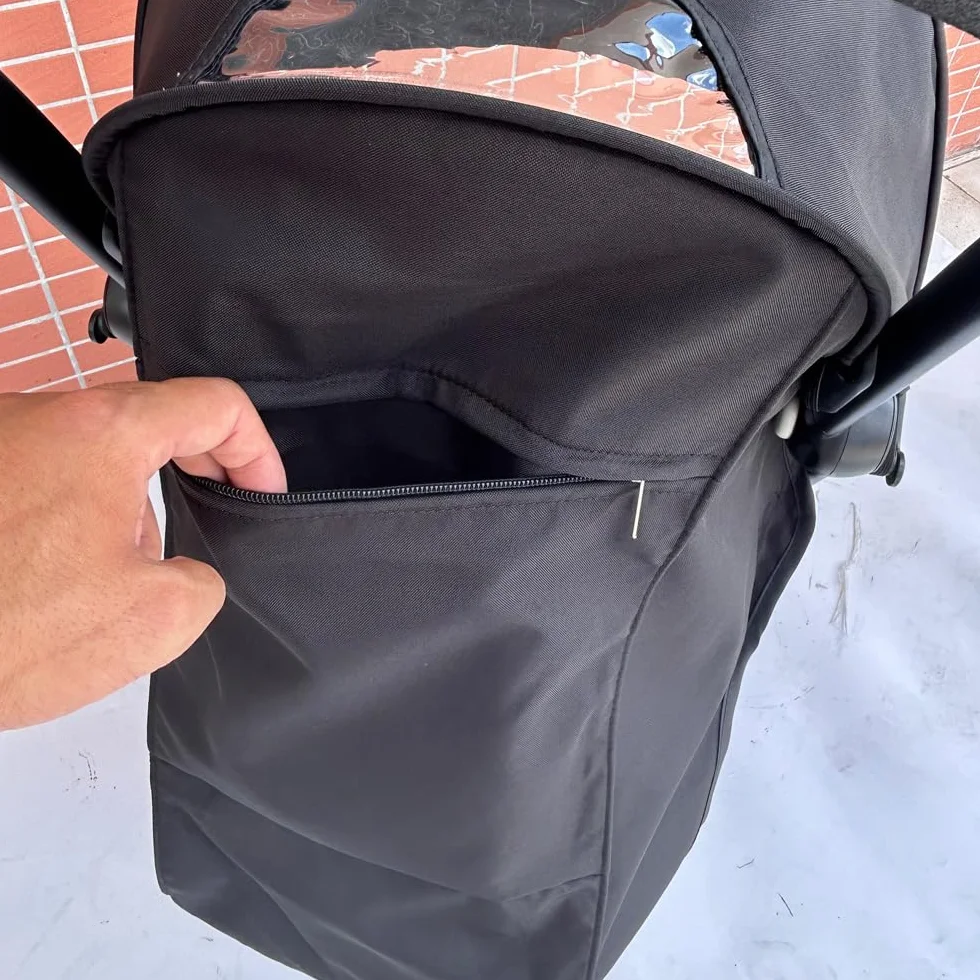 Cuscino per seggiolino e tettuccio per passeggino compatibile con Babyzen YOYO 2 e YOYO+, kit di ricambio per accessori per passeggino, tessuto impermeabile a doppio strato (nero)
