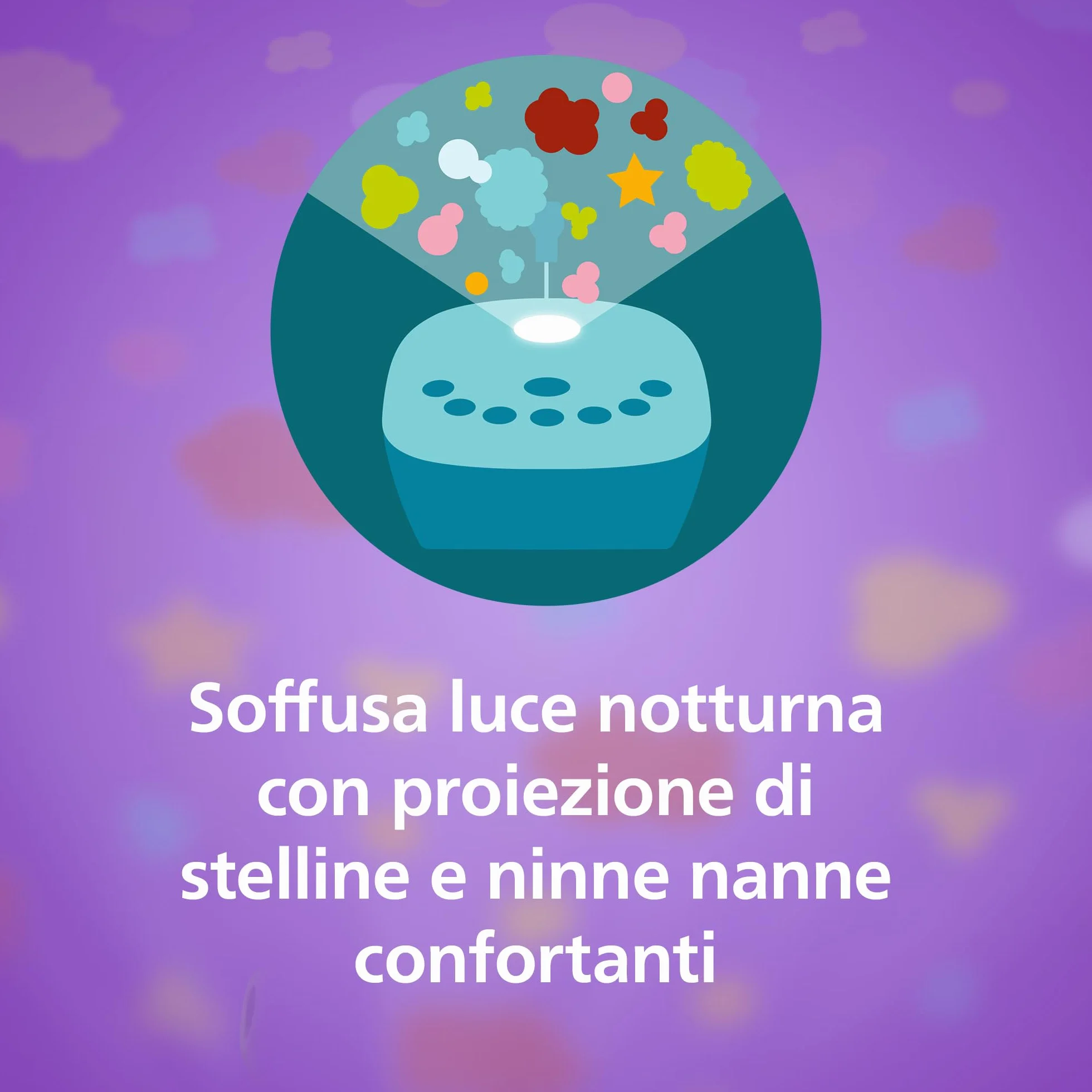 Philips Avent DECT Audio Baby Monitor SCD733/26 con luce notturna e proiettore stelline, portata 330 m, autonomia 24 ore