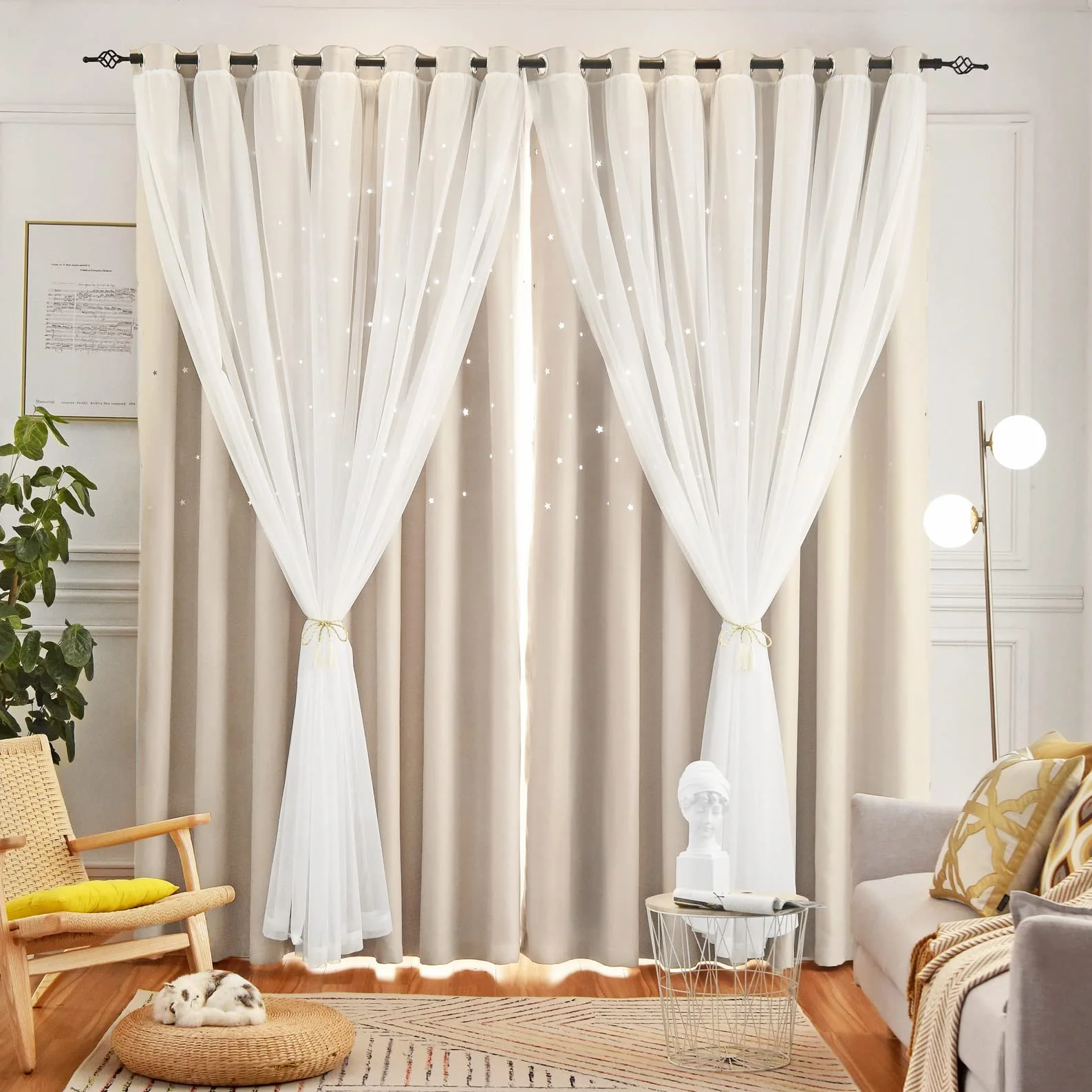 Loyala Tende Oscuranti Stelle 132x244 cm Set 2 Pannelli Camera da Letto Bambine