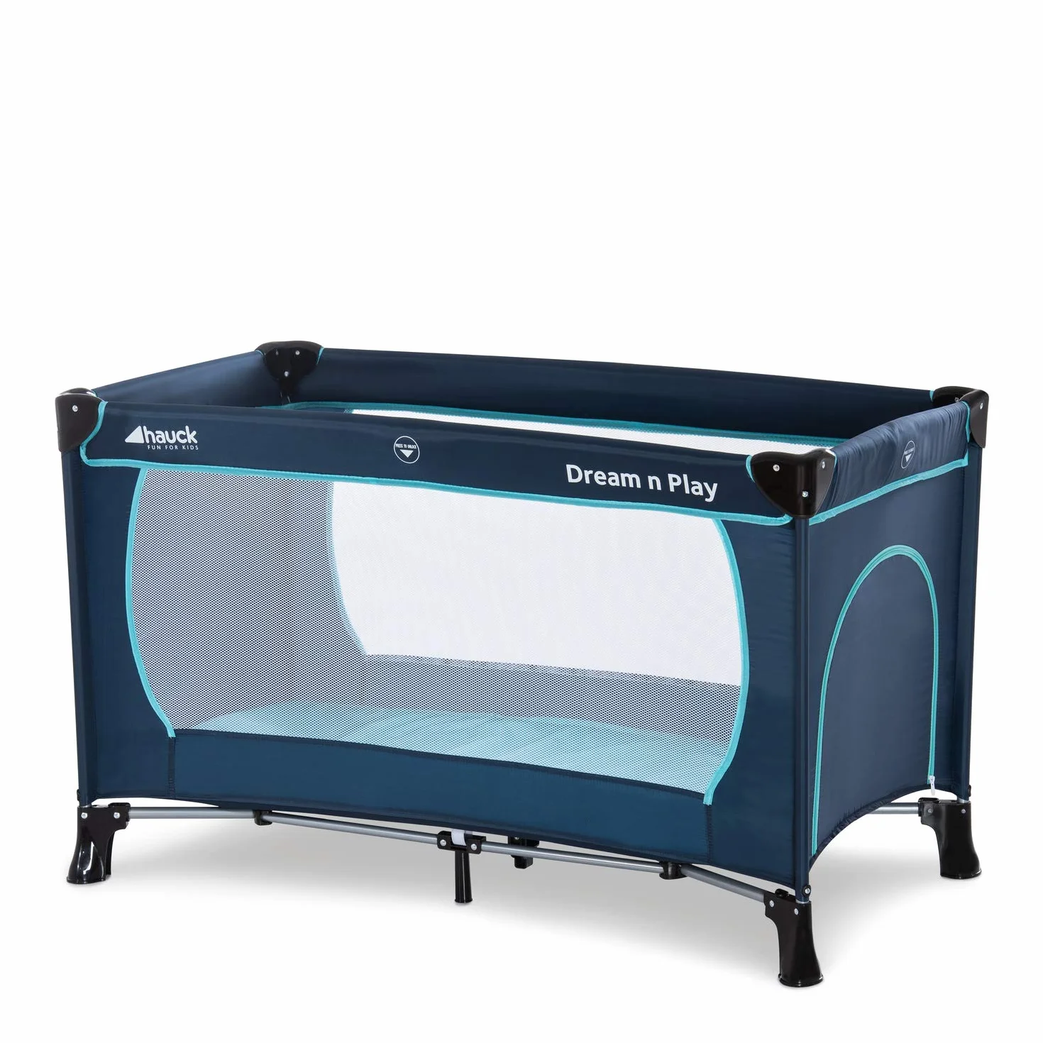 Hauck Lettino da Viaggio Dream N Play Plus 60x120cm Culla Neonato 15kg Navy Aqua