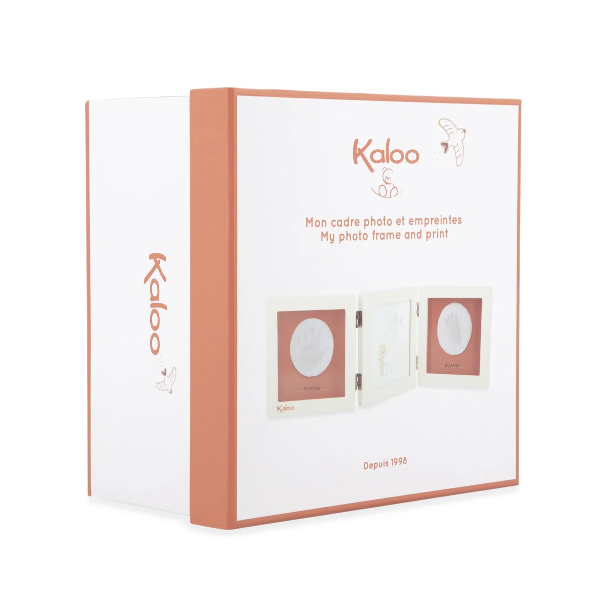 Kaloo - Rêves De Douceur - Cornice Portafoto e Impronte Neonato - Kit Impronte in Argilla - Facile da Usare e Non Sporca - Regalo per la Nascita - Beige, K220001