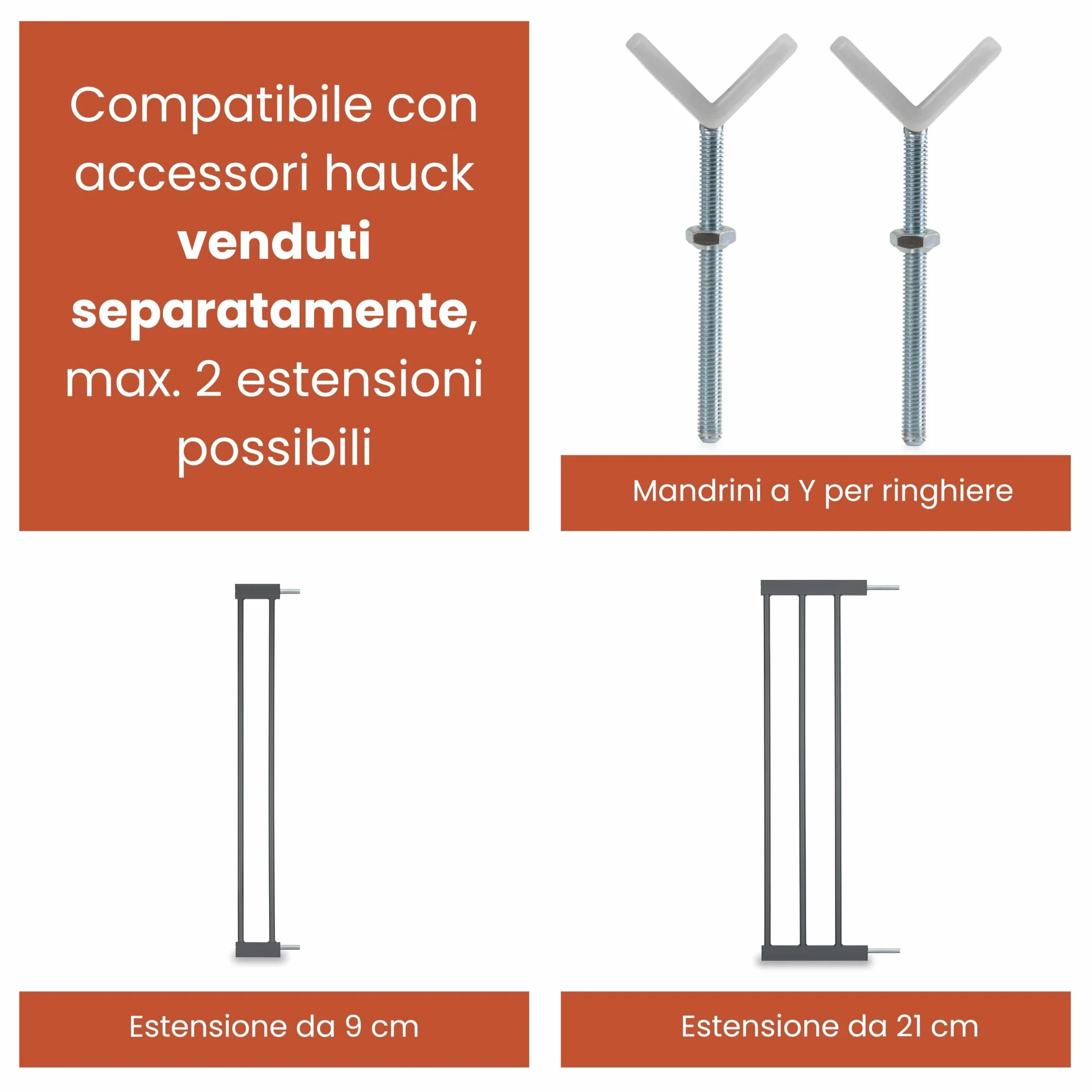 Hauck Open N Stop 2 Cancelletto per Bambini e Cani Larghezza Regolabile 75-80 cm Alto 77 cm