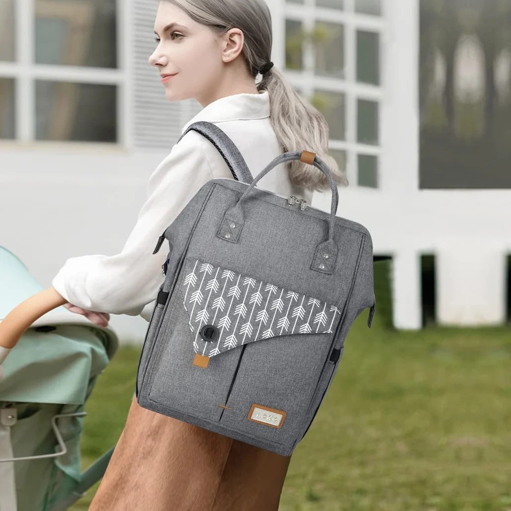 Lekebaby Zaino Mamma Multifunzione Impermeabile Fasciatoio Neonato Grande Capacità Spazioso Ganci Passeggino Tasche Isolanti
