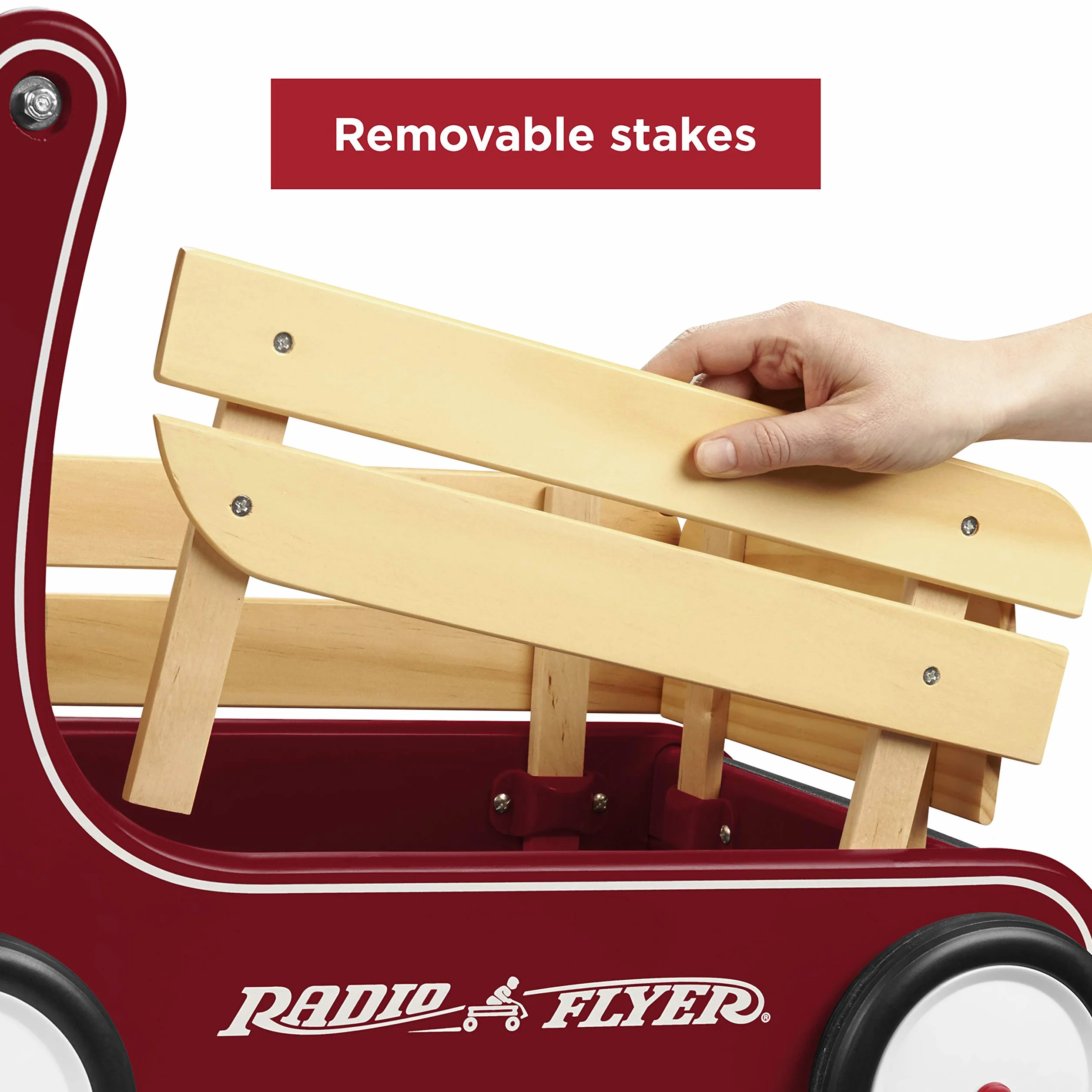 Radio Flyer Classic Walker Wagon, Carretto Giocattolo in Legno per Passare da Seduti a in Piedi per Bambini da 1 a 4 anni, Rosso