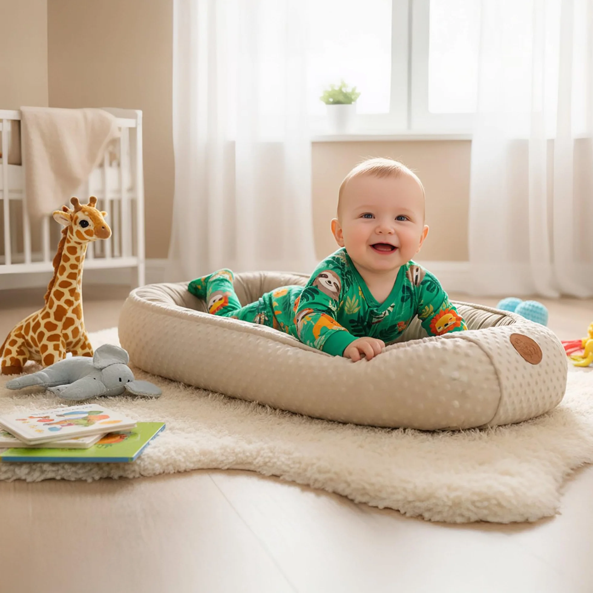 Riduttore lettino neonato 90x50 cm nido culla pod cocoonababy babynest antisoffoco Giraffe