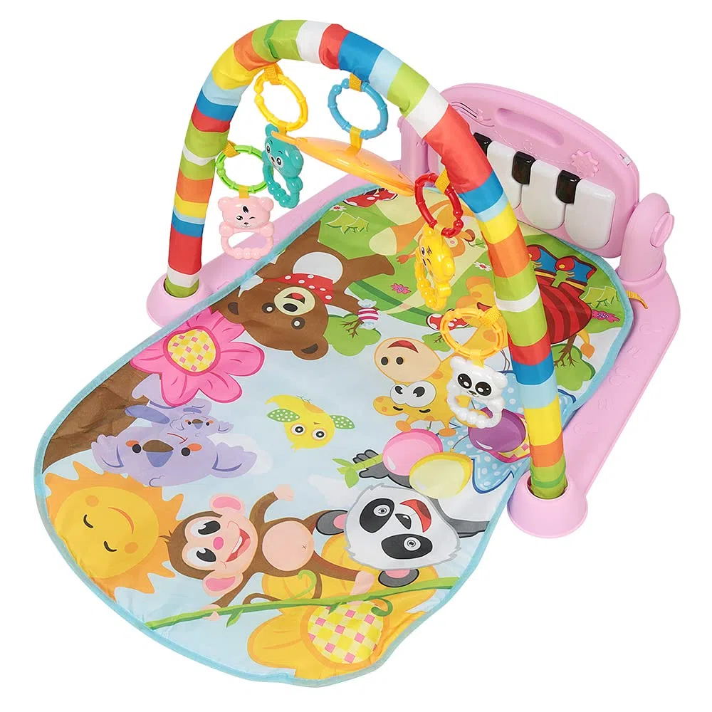 HUOLE 5 in 1 Baby Gyms Play Mats con Giocattoli Colorati e Musica Deluxe Gym, Baby Play Mat Ottimo per Imparare e Giocare Durante Il Tempo Sveglio, Baby Playmat Activity Play Gym per 0-36