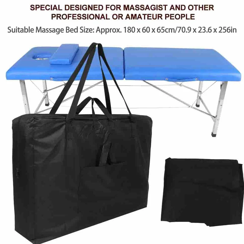 Borsa portaoggetti per lettino da massaggio di grande capacità, Borsa per lettino da massaggio professionale, Borsa a tracolla portatile in tela per lettino da spa