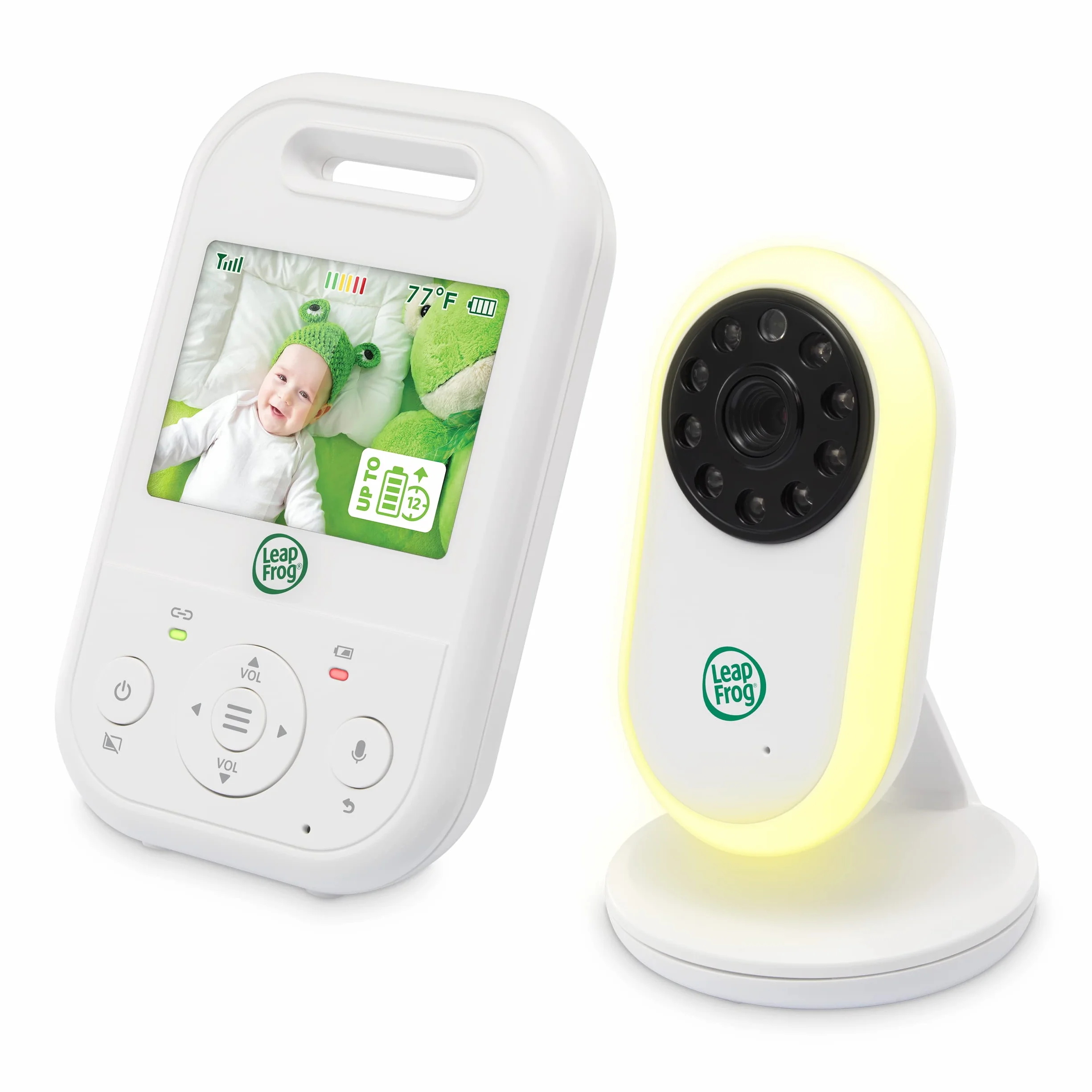 LeapFrog LF2423 Baby Monitor with Night Light Camera, 2600mAh Smart Baby Surveillance Camera with 2.8" IPS Screen, Night Vision, Temperature Monitoring, Two-Way Communication
