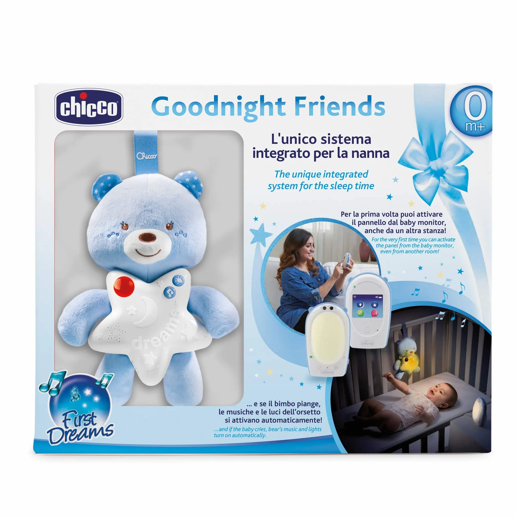 Chicco Baby Monitor Goodnight Friends Bimbo, Azzurro