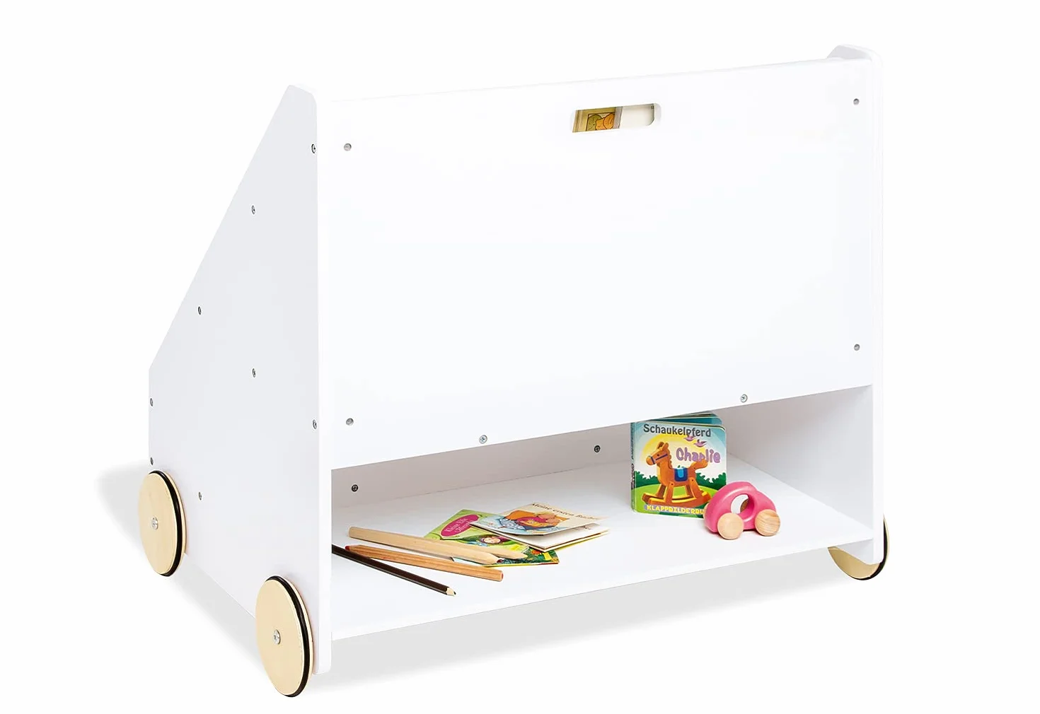 Pinolino Lieria per bambini in legno bianco con ruote 3 scomparti